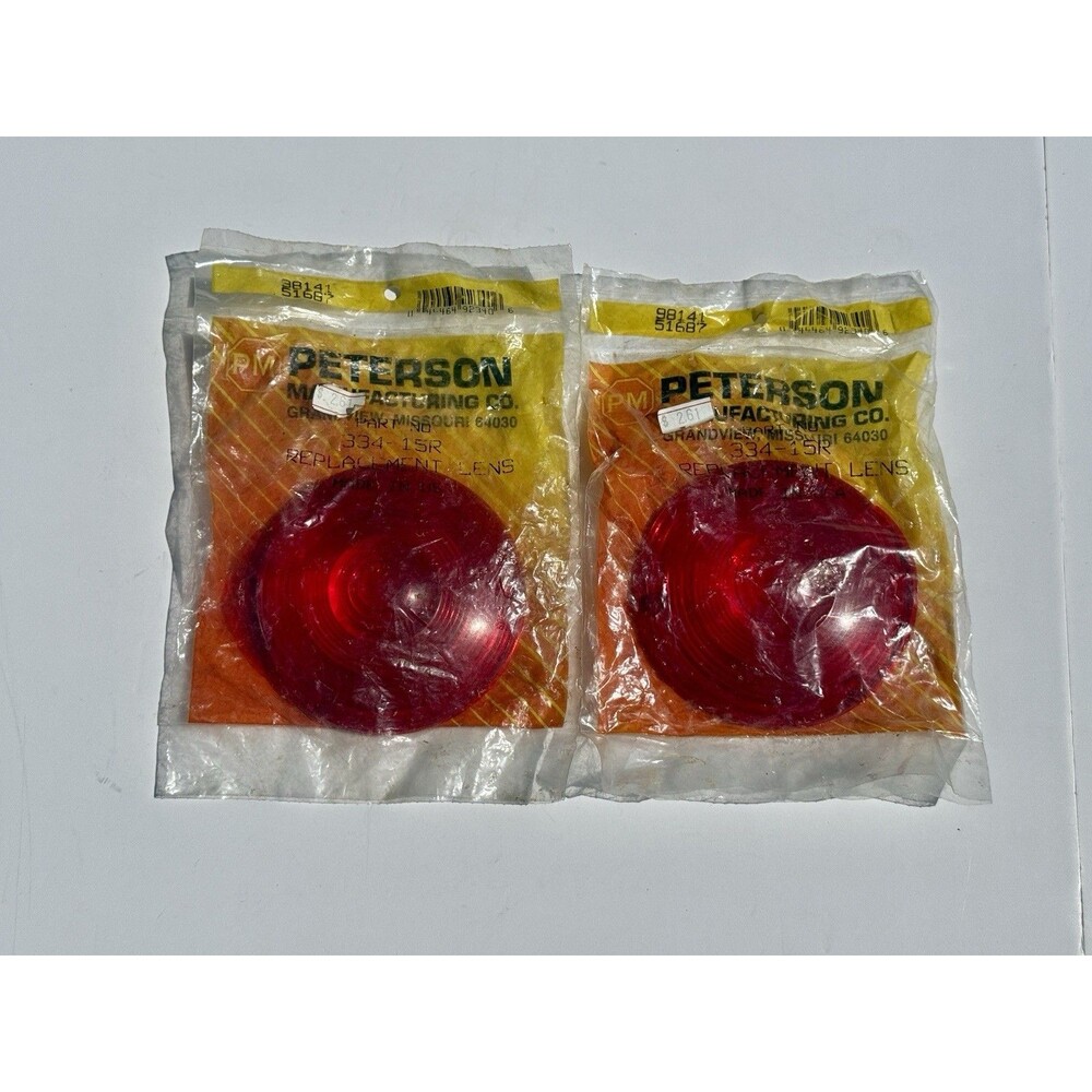 Set Of 2: 410-15R REPLACEMENT LENS, RED, 4.25" DIAMETER, PETERSON, NEW